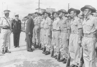 Photograph, Proclamation of the City of Ringwood, 19 March, 1960 - local unit 3rd Div. Engineers being inspected by the Governor of Victoria, Sir Dallas Brooks