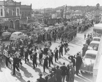 Photograph, Coronation procession at Ringwood led by Ringwood Citizens Band - June, 1953