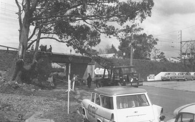Photograph, Maroondah Highway West, Ringwood- c1973. Westward view from Ringwood Street/Wantirna Road