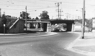 Photograph, Maroondah Highway West, Ringwood- 1973. Wantirna Road bridge, completed widening