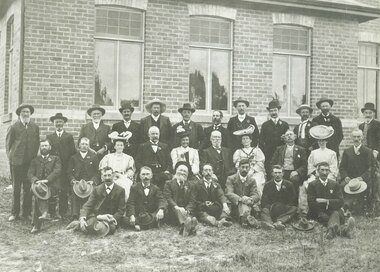 Photograph, Ringwood Horticultural Society- Show Committee outside Club Hotel,1897