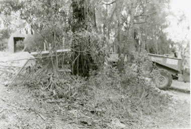 Photographs, 1979-80 MMBW pipe line project at Hubbard Reserve, North Ringwood � Cover of mole pit