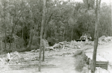 Photographs, 1979-80 MMBW pipe line project at Hubbard Reserve, North Ringwood � Filling at 29 Burlock Avenue