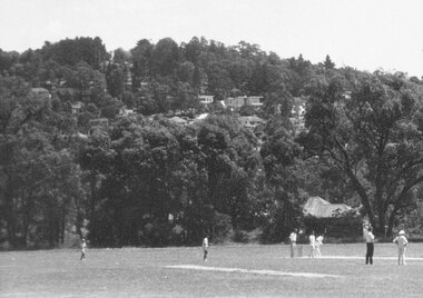 Photograph, Cricketers on Ringwood Oval, Ringwood Street, Ringwood - c.1960s