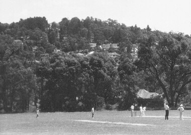 Photograph, Maroondah Highway Central, Ringwood. View of Loughnan's hill taken from Ringwood oval. c1960's