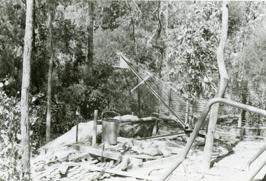 Photographs, 1979-80 MMBW pipe line project at Hubbard Reserve, North Ringwood � View along line work in Hibberd's and Chalkley's