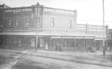 Photograph, The Block Buildings, cnr Whitehorse Road and Adelaide Street, Ringwood - 1925