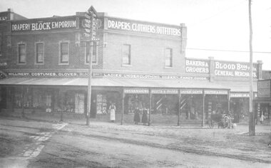 Photograph, Maroondah Highway Central, Ringwood. The Block Buildings, cnr Whitehorse Road and Adelaide Street, Ringwood- 1925