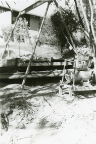Photographs, 1979-80 MMBW pipe line project at Hubbard Reserve, North Ringwood � Boring hole in lot 7