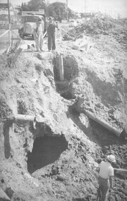 Photograph, Excavations for Ringwood Lake overflow, Maroondah Hwy, Ringwood - 1963