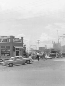 Photograph, Maroondah Highway East, Ringwood- 1964. Water main repair work on the north-east corner of Maroondah Hwy and Warrandyte Road