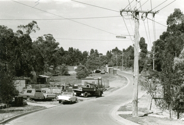 Photographs, 1979-80 MMBW pipe line project at Hubbard Reserve, North Ringwood � MMBW compound in Evelyn Road