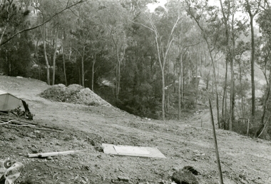 Photographs, 1979-80 MMBW pipe line project at Hubbard Reserve, North Ringwood � Manhole behind 29 Burlock Avenue
