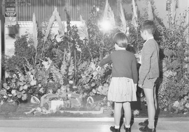 Photograph, Ringwood Horticultural Society- Ringwood Flower Show garden display at A.W. Dickson, 136 Maroondah Hwy, Ringwood - March 1959