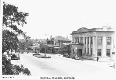 Photograph, Maroondah Highway Central, Ringwood. Municipal Chambers - c.1930