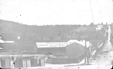 Photograph, Maroondah Highway Central, Ringwood. Bamford's Timber Yard, Warrandyte Road, (Formerly Andersons Creek Rd.) Cnr. Maroondah Highway