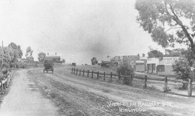 Photograph, Maroondah Highway Central, Ringwood. Main Street looking west from Warrandyte Road- 1908