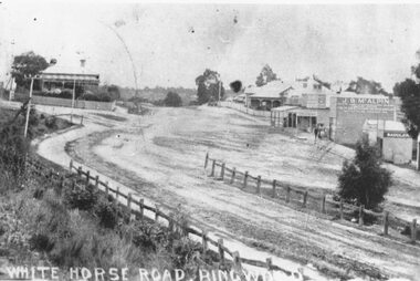 Photograph, Maroondah Highway Central, Ringwood. Whitehorse Road looking west. 1908