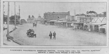 Photograph, Maroondah Highway Central, Ringwood. Ringwood Shopping Centre, Whitehorse Rd- 1924