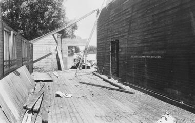 Photograph, Demolition works at Ringwood Cool Stores, Maroondah Hwy, Ringwood - 1963