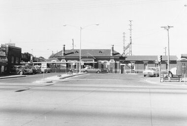 Photograph, Maroondah Highway Central, Ringwood. Railway station entrance, 1969