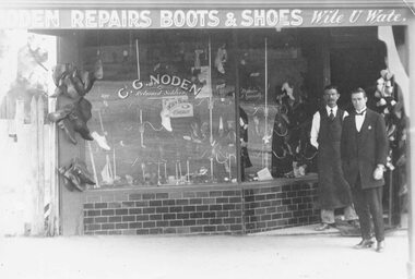 Photograph, Maroondah Highway Central, Ringwood. C.G. Noden Shoe Shop, c1920's