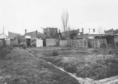 Photograph, Maroondah Highway Central, Ringwood. Rear of shops in Whitehorse Road, between Adelaide Street and Warrandyte Road - 1960