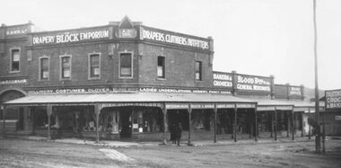 Photograph, Maroondah Highway Central, Ringwood. Bloods Emporium, Cnr. Main St. and Adelaide St. Ringwood- c1924