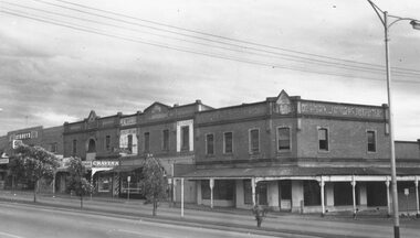 Photograph, Maroondah Highway Central, Ringwood. Main Street- Shops and Coffee Palace just prior to demolition- 1965