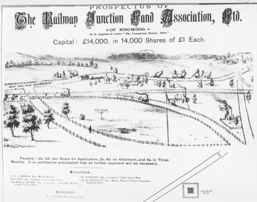 Photograph, Land sale prospectus - Railway Junction Land Association Ltd., Ringwood - circa 1890