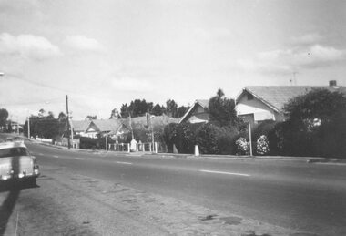 Photograph, Bedford Road,Ringwood East, looking west from outside No.128.  (House far left is No.126) - 1/9/74