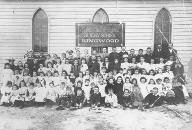 Photograph, St. Paul's Church of England, Sunday School, Ringwood. c1890