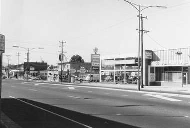 Photograph, Maroondah Highway West, Ringwood- 1969. Businesses near New Street