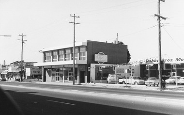 Photograph, Maroondah Highway West, Ringwood- 1969. Businesses near New Street