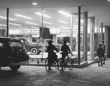 Photograph, Maroondah Highway West, Ringwood, c1970. New showroom of H. G. McLean Motors