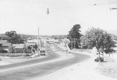 Photograph, Maroondah Highway West, Ringwood- 1960. Looking east from Heatherdale Road