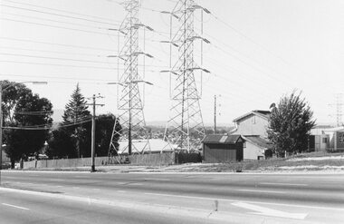 Photograph, Maroondah Highway West, Ringwood- 1969. Pylons near Heatherdale Road