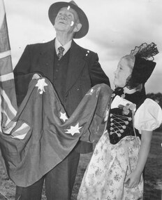 Photograph, Mr. Moses Dickson with Denise Gabe. Ringwood, 1954