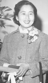 Photograph, Unknown Japanese lady at Naturalisation Ceremony. (Date unknown)