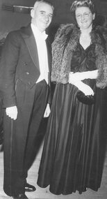 Photograph, Mr. W. Gray, M.L.A. and Mrs. Gray at Ringwood Town Hall function. c1950's