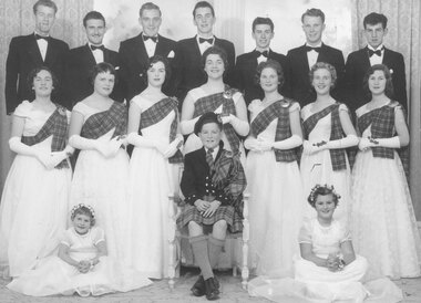 Photograph, Debutantes and partners - Mitcham Scottish Ball, Ringwood Town Hall, Thursday 5th June ?