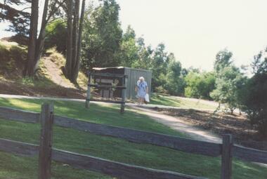 Photograph, At unveiling of plaque of Poppet Head, 1987