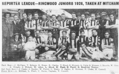 Photograph, Ringwood Juniors (Football) 1926