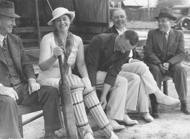 Photograph, Politicians and Councillors at Cricket, Ringwood. c1948
