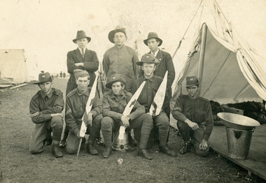Photograph, Ringwood men in Uniform at Broadmeadows in WWI. 1914