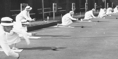 Photograph, Ringwood Bowling Club- Green Opening Day, "Ladies Spider", 1960