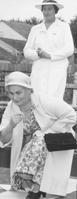 Photograph, Ringwood Bowling Club - Mrs Leigh throwing the kitty