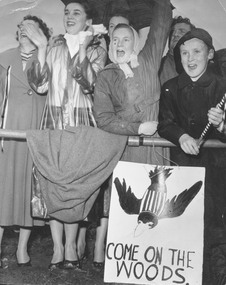 Photograph, The Stephenson family, Adelaide Street, Ringwood at Ringwood v Croydon match. 1958