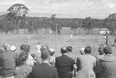 Photograph, Opening Ringwood Tennis Club clubrooms, Jubilee Park -1959