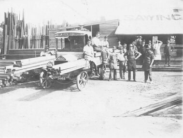 Photograph, Maroondah Highway Central, Ringwood. Bamford's Timber Yard, c.1915